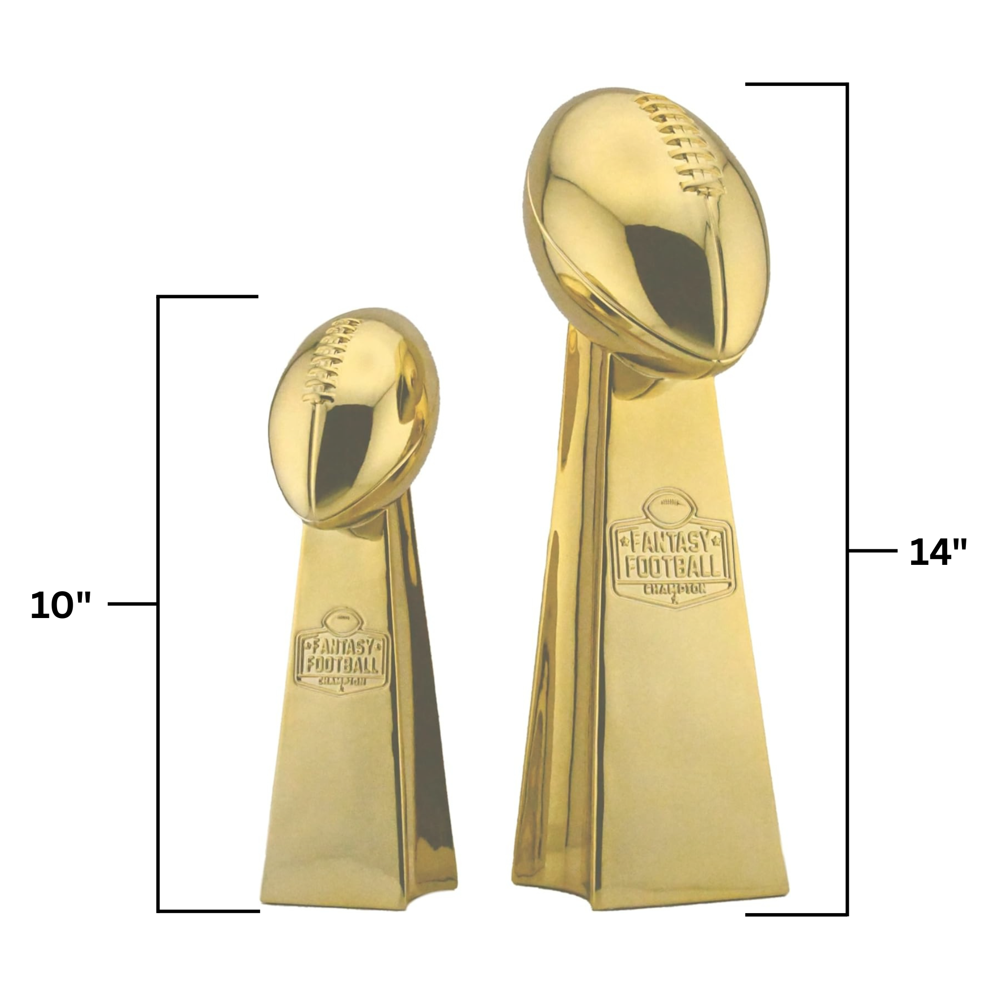 Fantasy Football Trophy - Gold Finish Champion Award for League Winner - Bold Replica Design, Premium Football Trophy for Fantasy Football Trophies Display or Rotation - Available in 2 Sizes