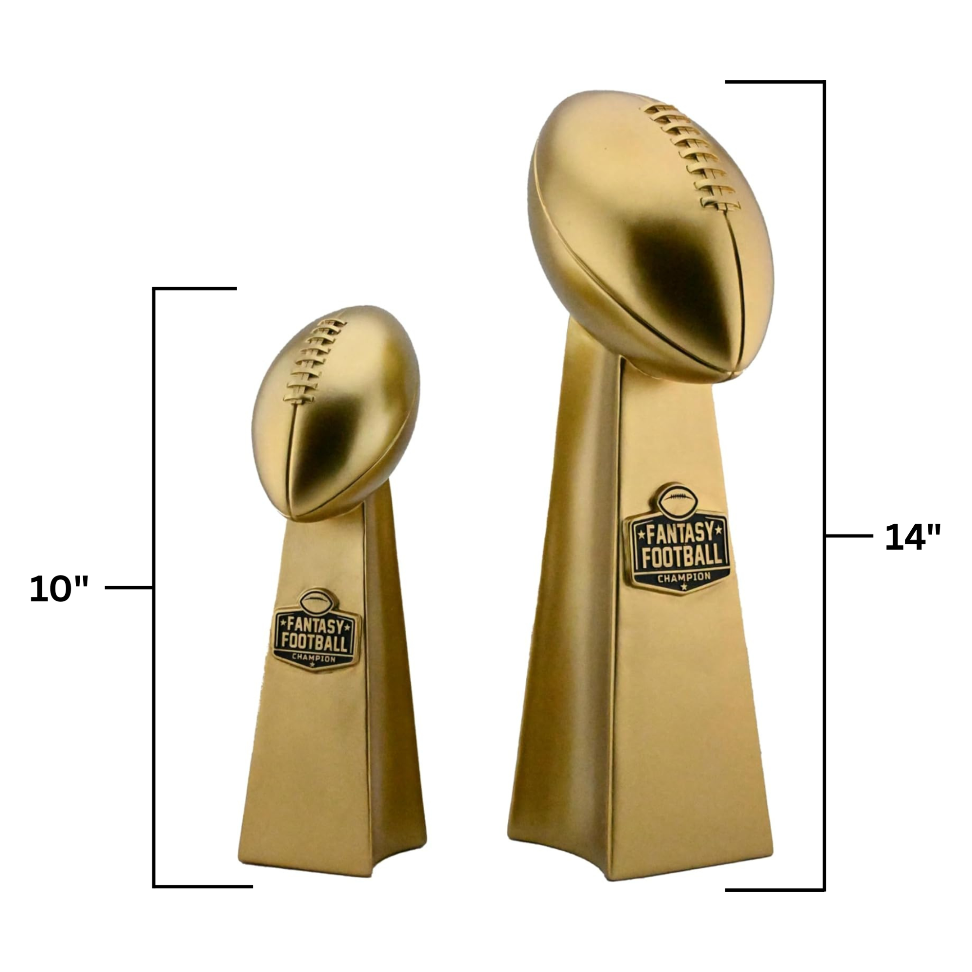 Fantasy Football Trophy - Electroplated Gold Football Trophy Replica for League Champion, Durable Fantasy Trophy for First Place, Fantasy Football Trophies Display Award - Available in 2 Sizes
