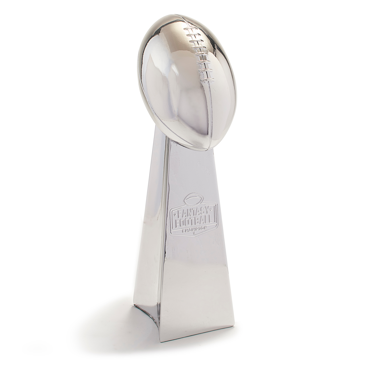 Chrome Reflective Fantasy Football Trophy For League Champions | Comes In 2 Sizes