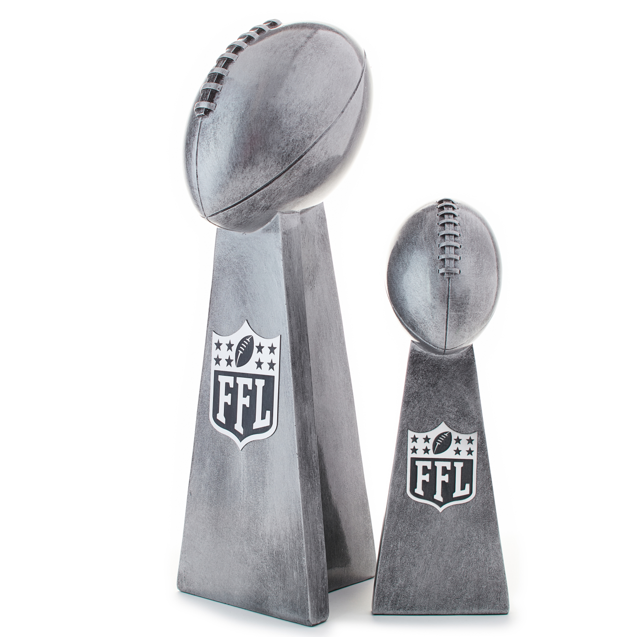 Fantasy Football Trophy with Realistic Design | Silver Championship Replica | First Place Award for League or Team Champions | Available in 2 Sizes