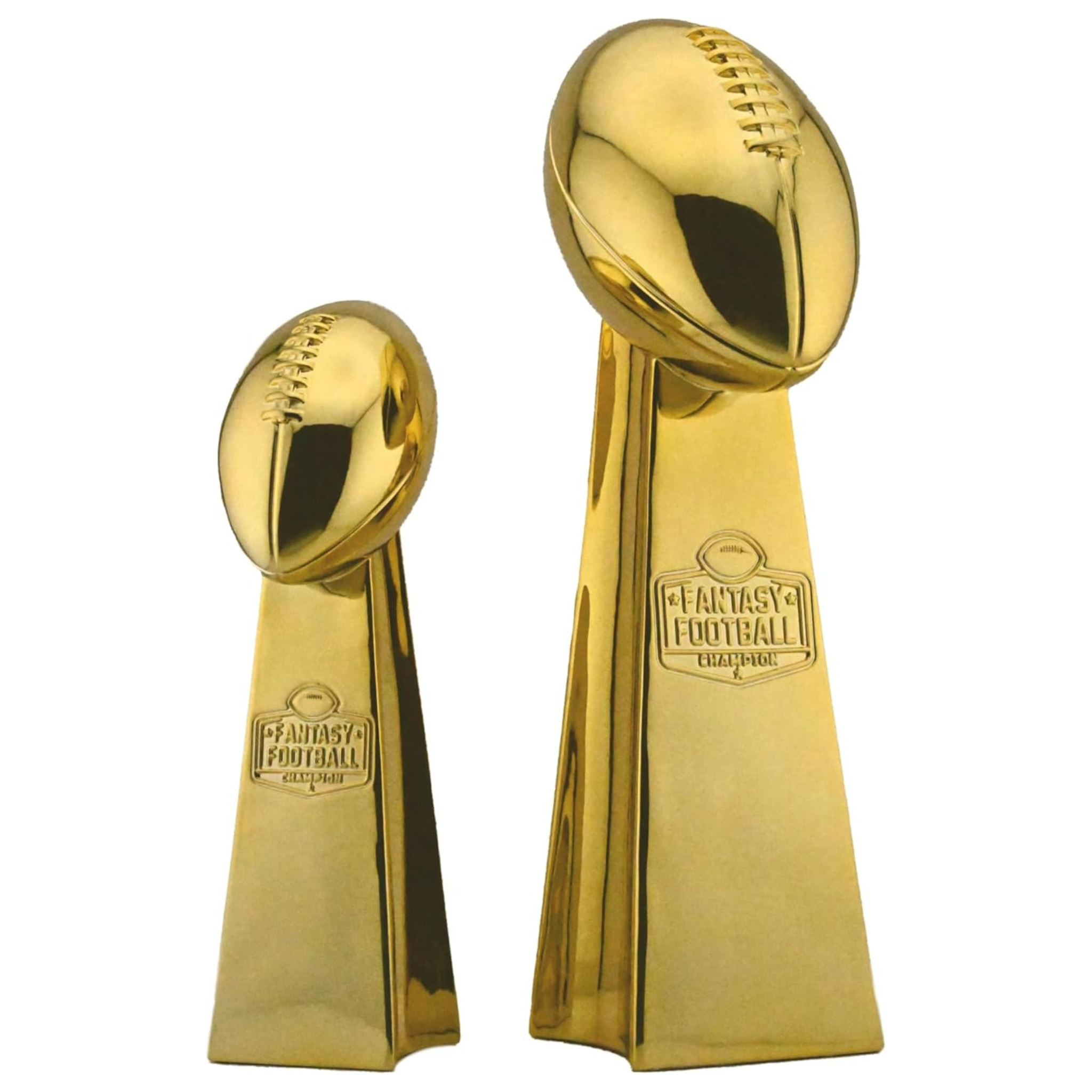 Fantasy Football Trophy - Gold Finish Champion Award for League Winner - Bold Replica Design, Premium Football Trophy for Fantasy Football Trophies Display or Rotation - Available in 2 Sizes