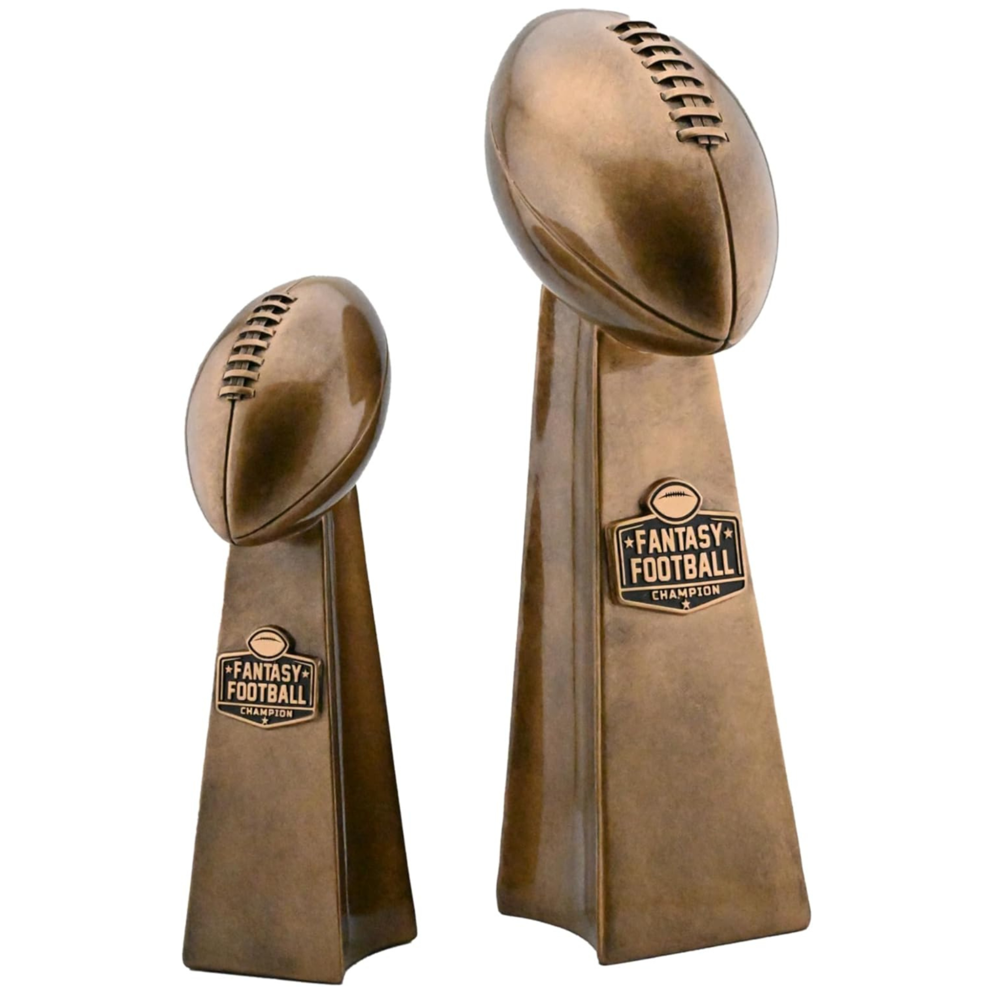 Fantasy Football Trophy - Antique Gold Finish, Championship Trophy for League Winner, Pro Style Replica, Fantasy Football Champion Award, Premium Fantasy League Trophies - 2 Sizes Available