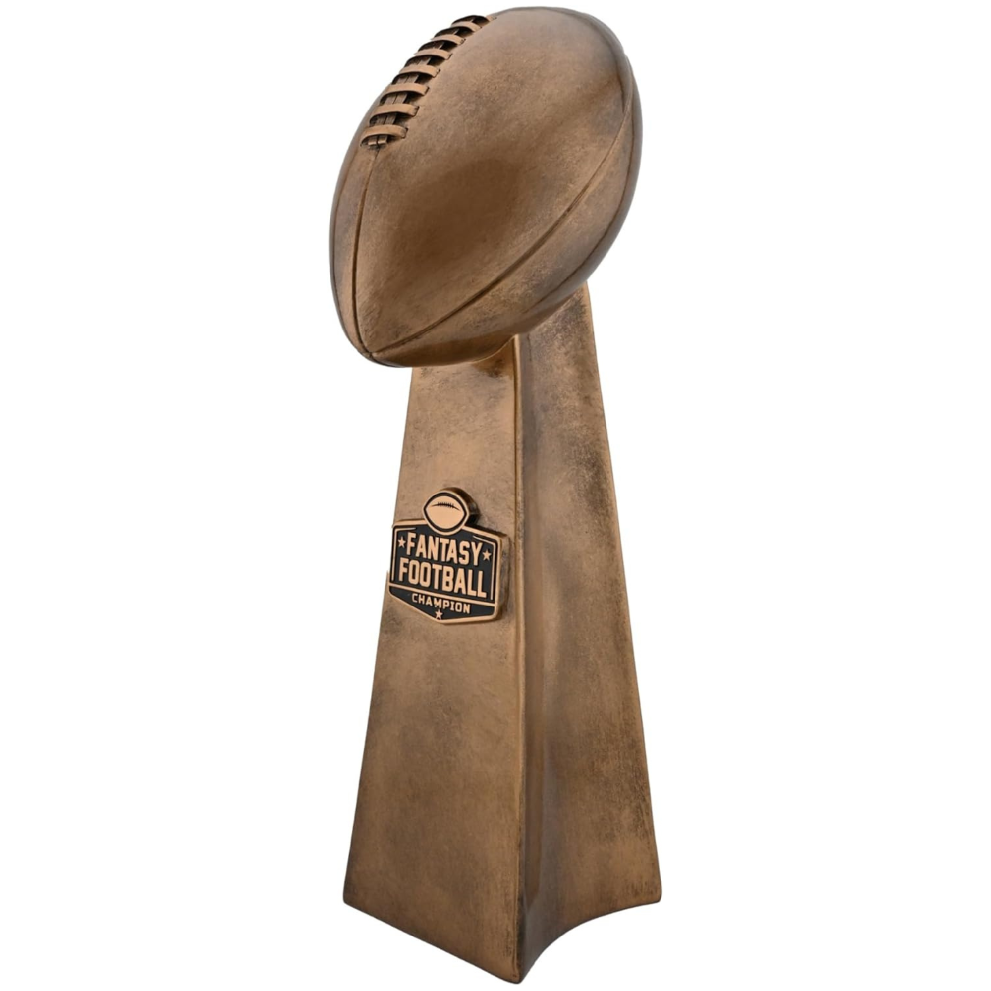 Fantasy Football Trophy - Antique Gold Finish, Championship Trophy for League Winner, Pro Style Replica, Fantasy Football Champion Award, Premium Fantasy League Trophies - 2 Sizes Available