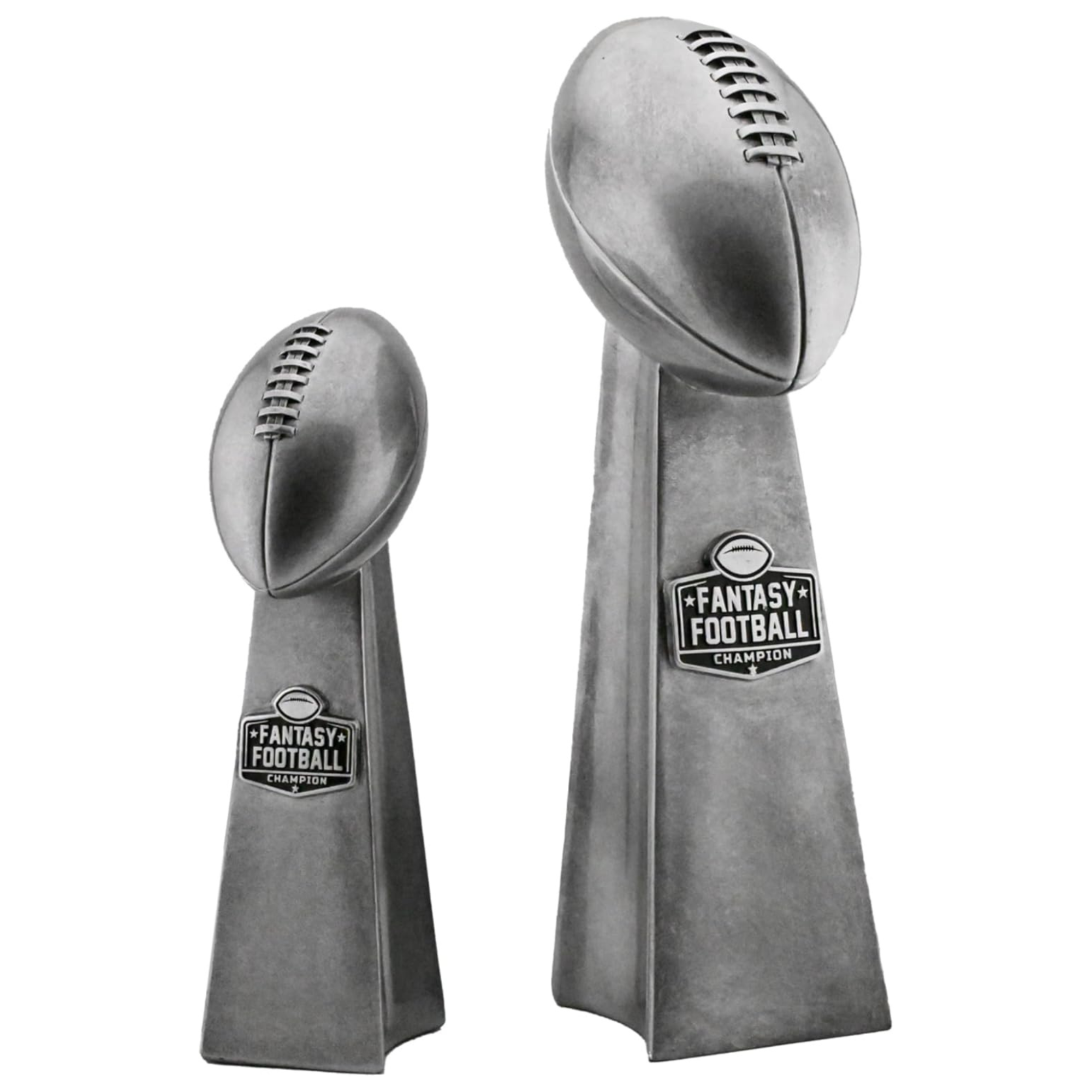 Fantasy Football Championship Trophy - Premium Fantasy Trophy with Antique Silver Finish, Football Trophy Pro-Style Replica for Winner, Fantasy Football Trophies Display Award - Available in 2 Sizes