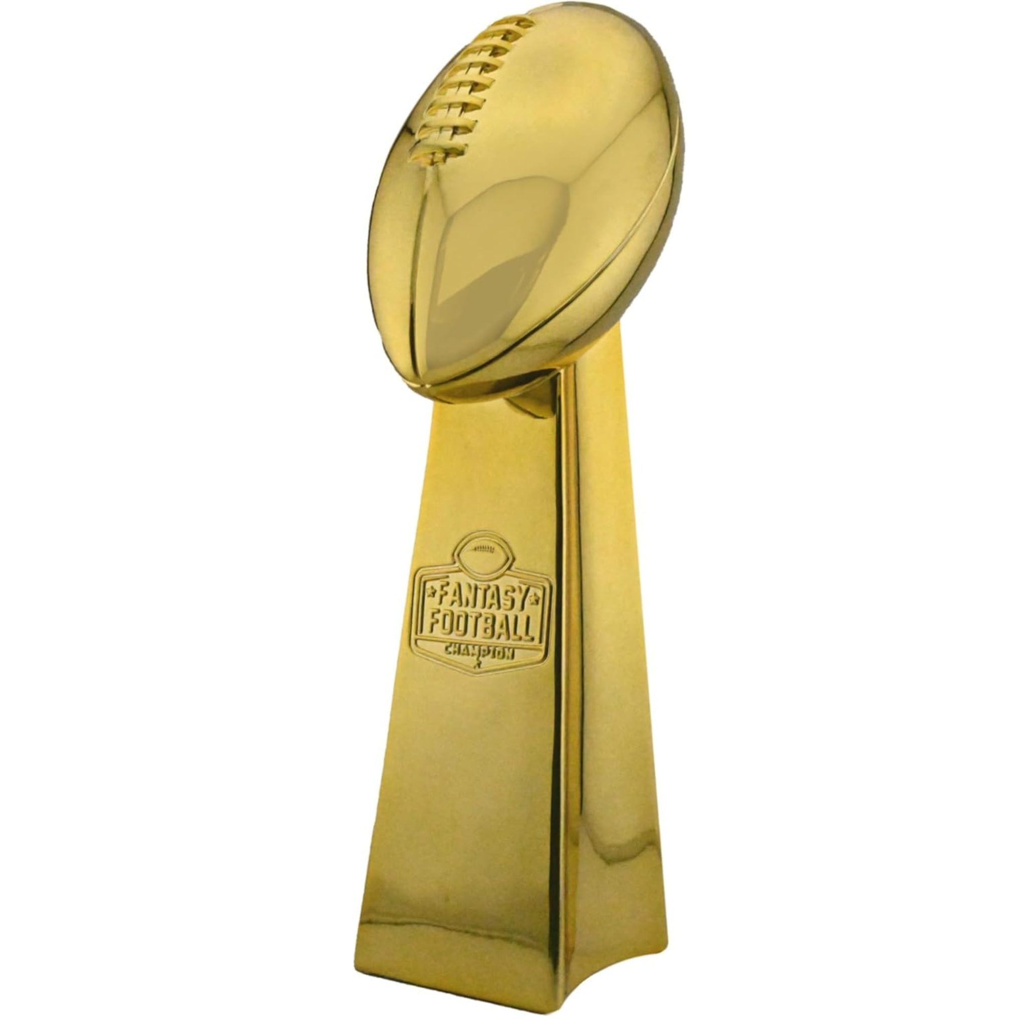 Fantasy Football Trophy - Gold Finish Champion Award for League Winner - Bold Replica Design, Premium Football Trophy for Fantasy Football Trophies Display or Rotation - Available in 2 Sizes