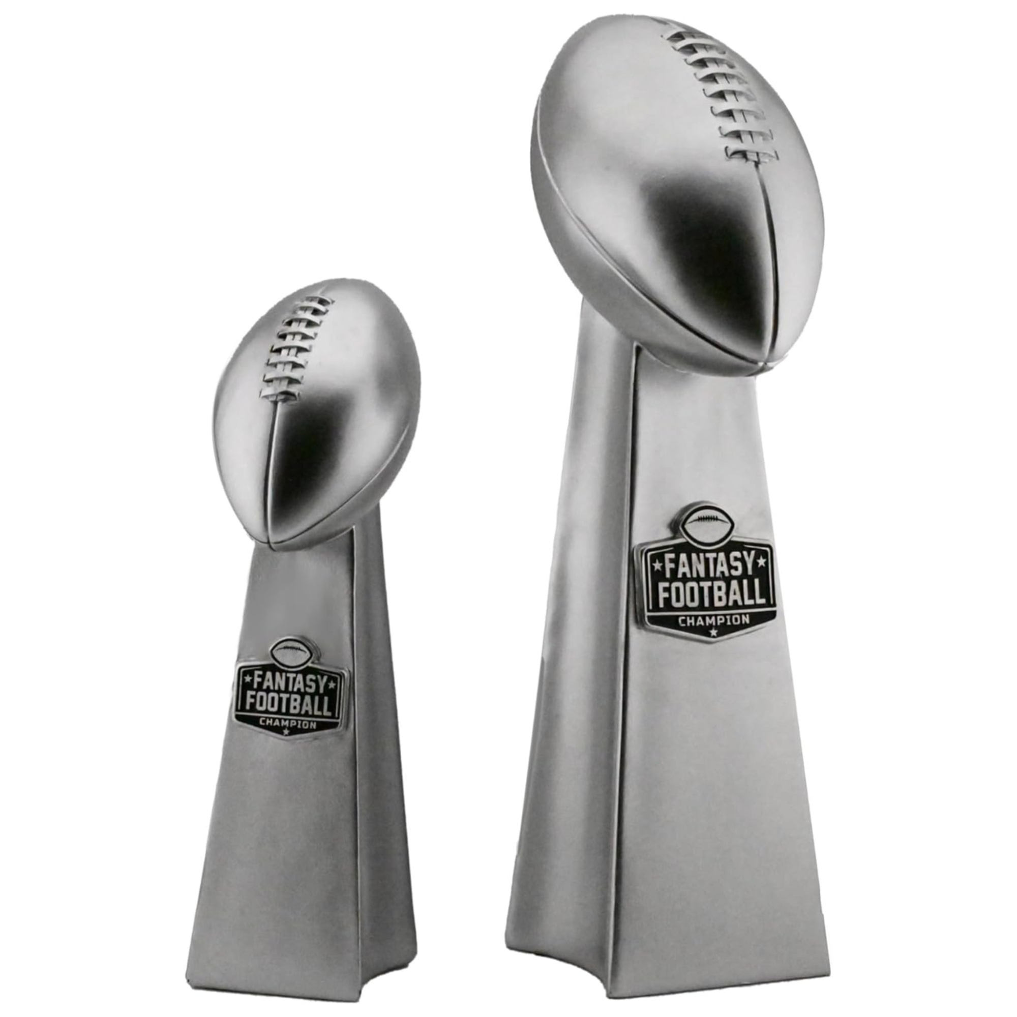 Fantasy Football Championship Trophy - Silver Finish Football Trophy Replica for League Winner, Premium Fantasy Trophy for Display, Durable Trophy Fantasy Football Award -  Available in 2 Sizes