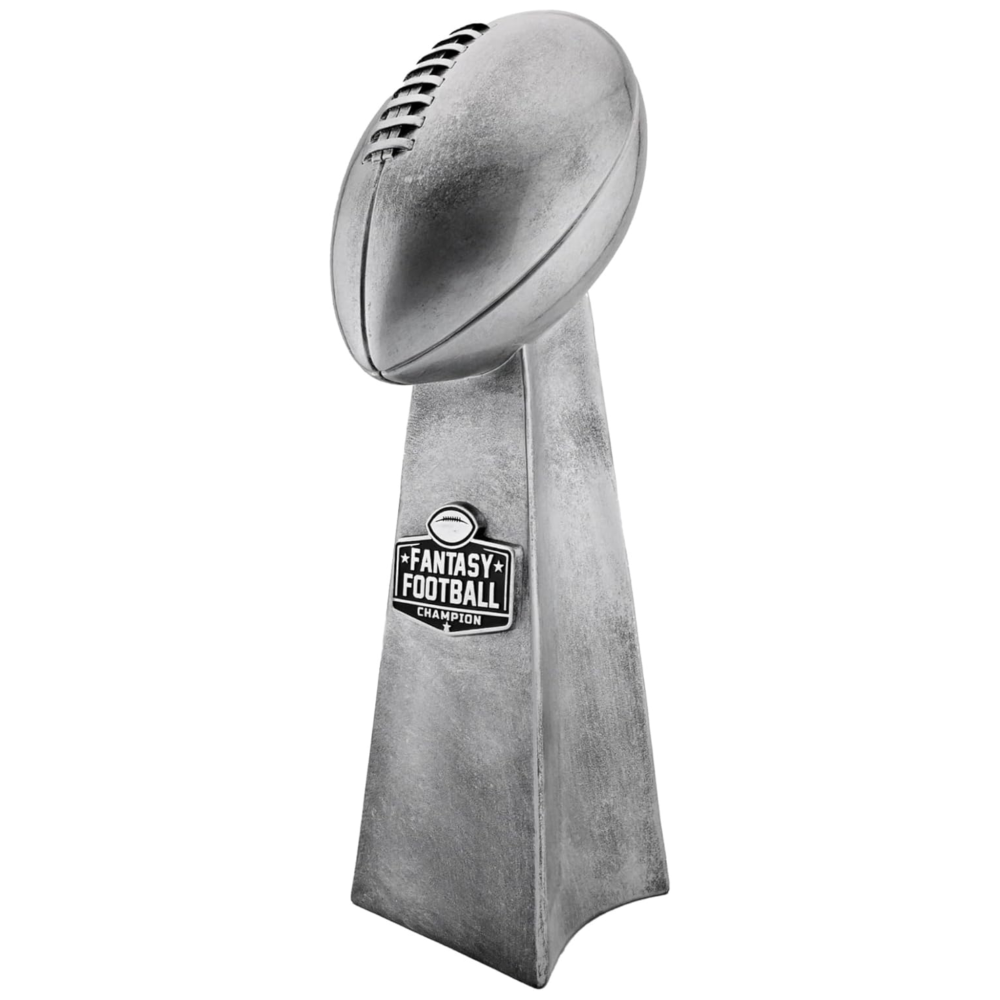 Fantasy Football Championship Trophy - Premium Fantasy Trophy with Antique Silver Finish, Football Trophy Pro-Style Replica for Winner, Fantasy Football Trophies Display Award - Available in 2 Sizes