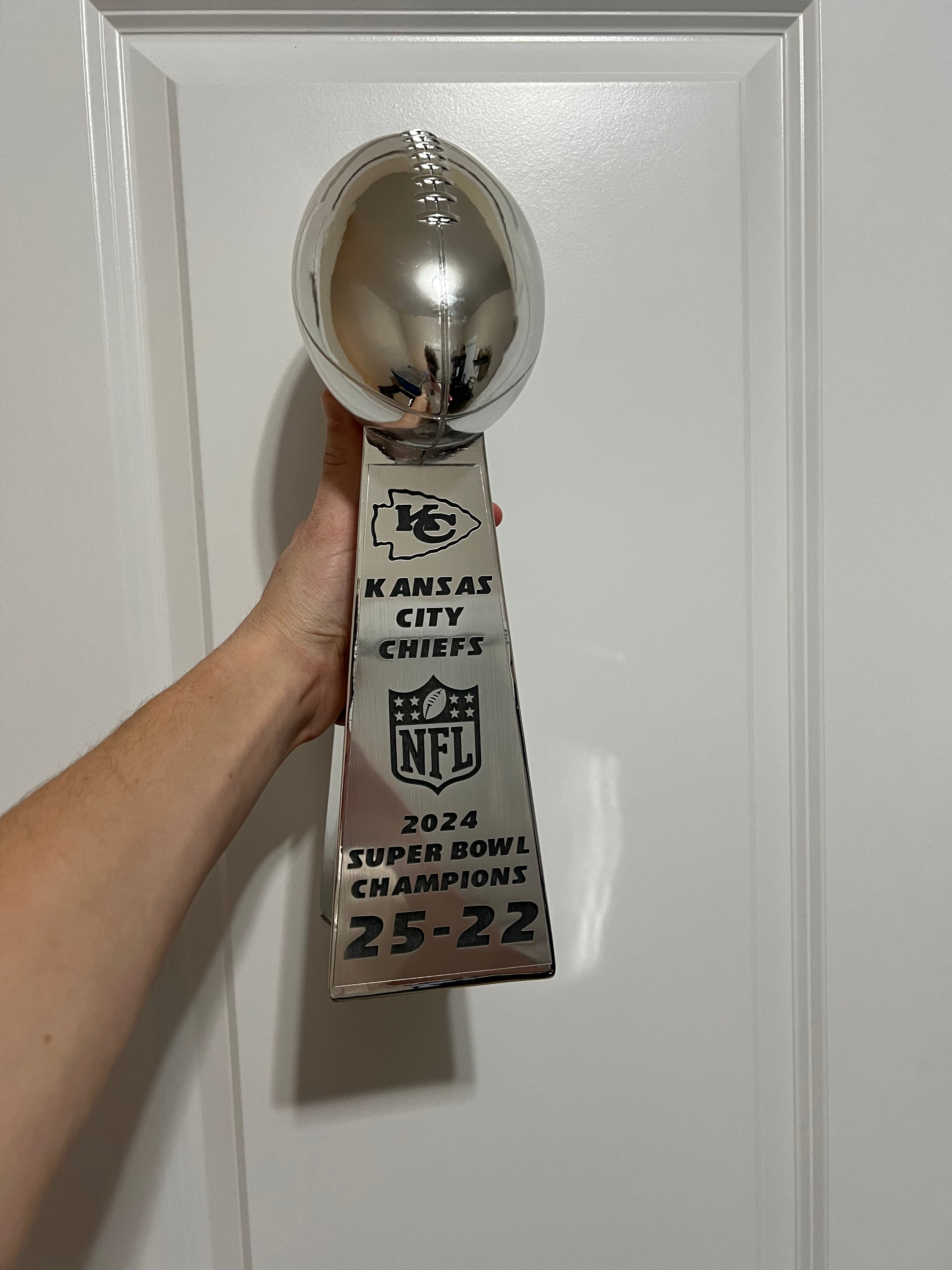 Kansas City Chiefs Super Bowl Championship Trophy 10 or 14 inch Replica